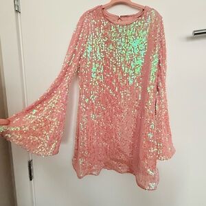 Bardot Margot sequin dress in cloud pink size 7